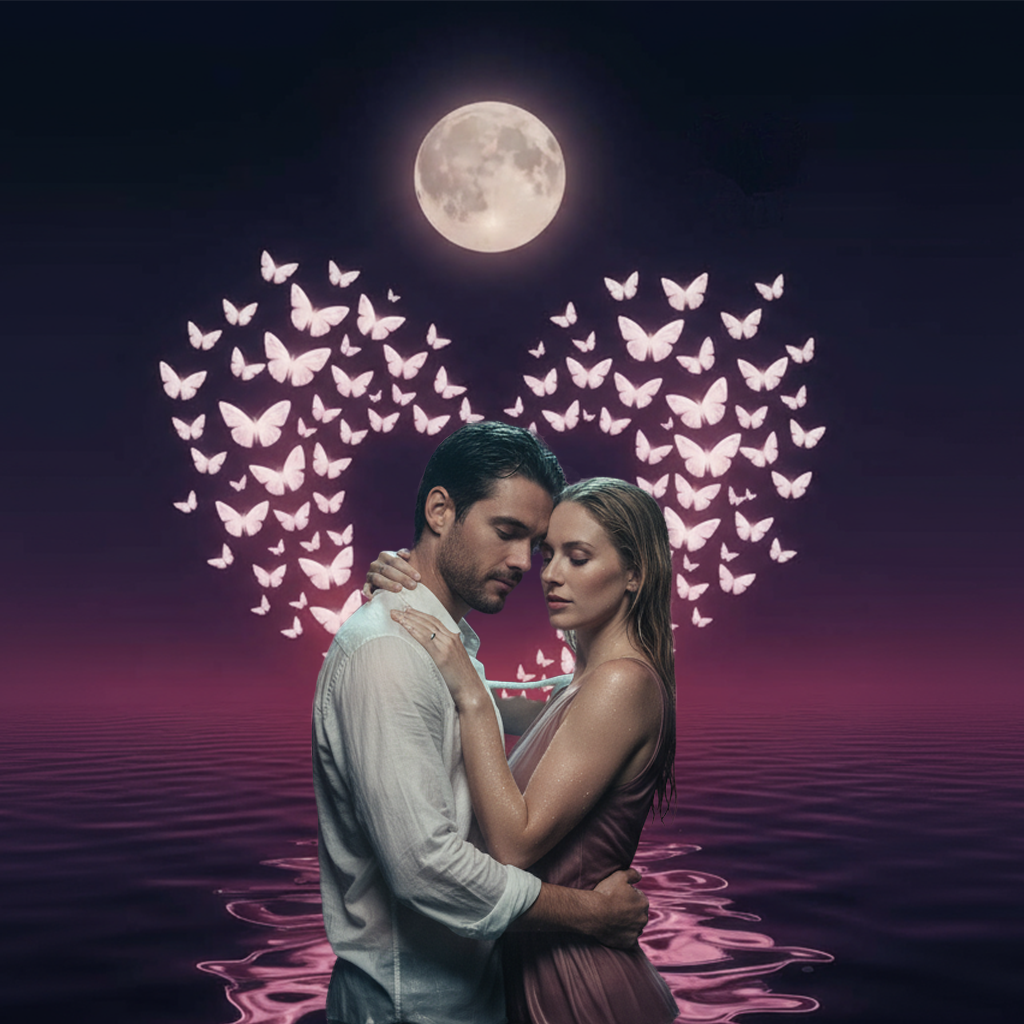 Moon Night Butterfly Backdrop