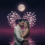 Moon Night Butterfly Backdrop