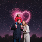 Love Fireworks Romantic Backdrop