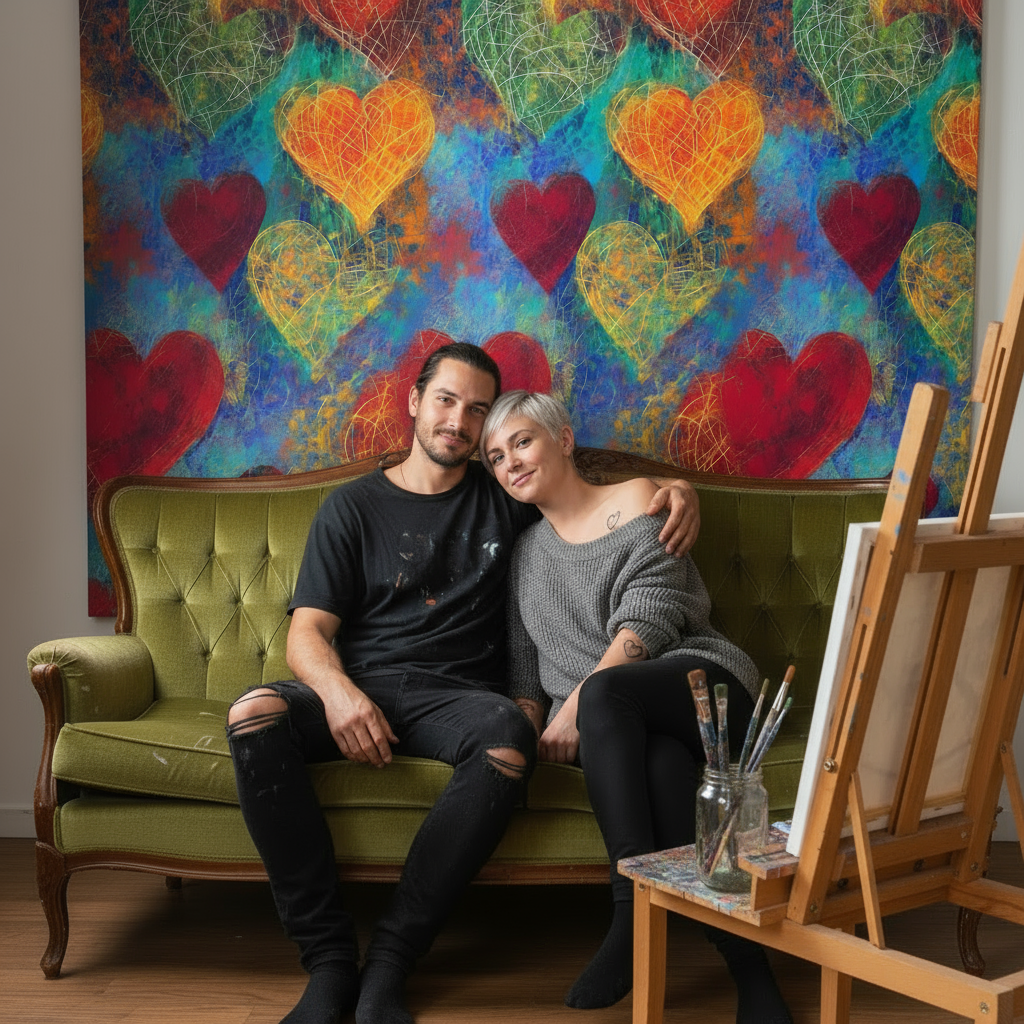 Colorful Love Art Backdrop