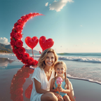 Beach Rose Moon Backdrop