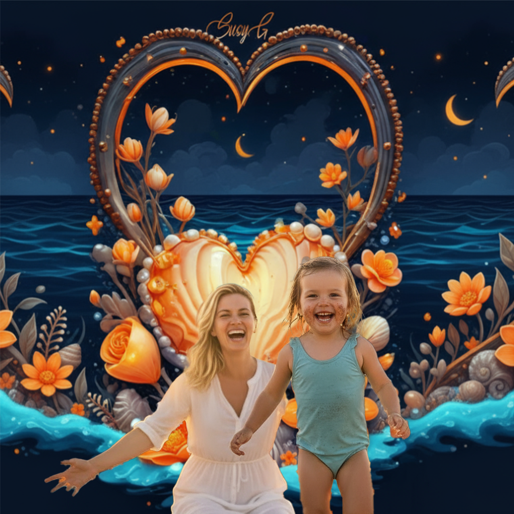 Ocean Love Flower Photo Backdrop