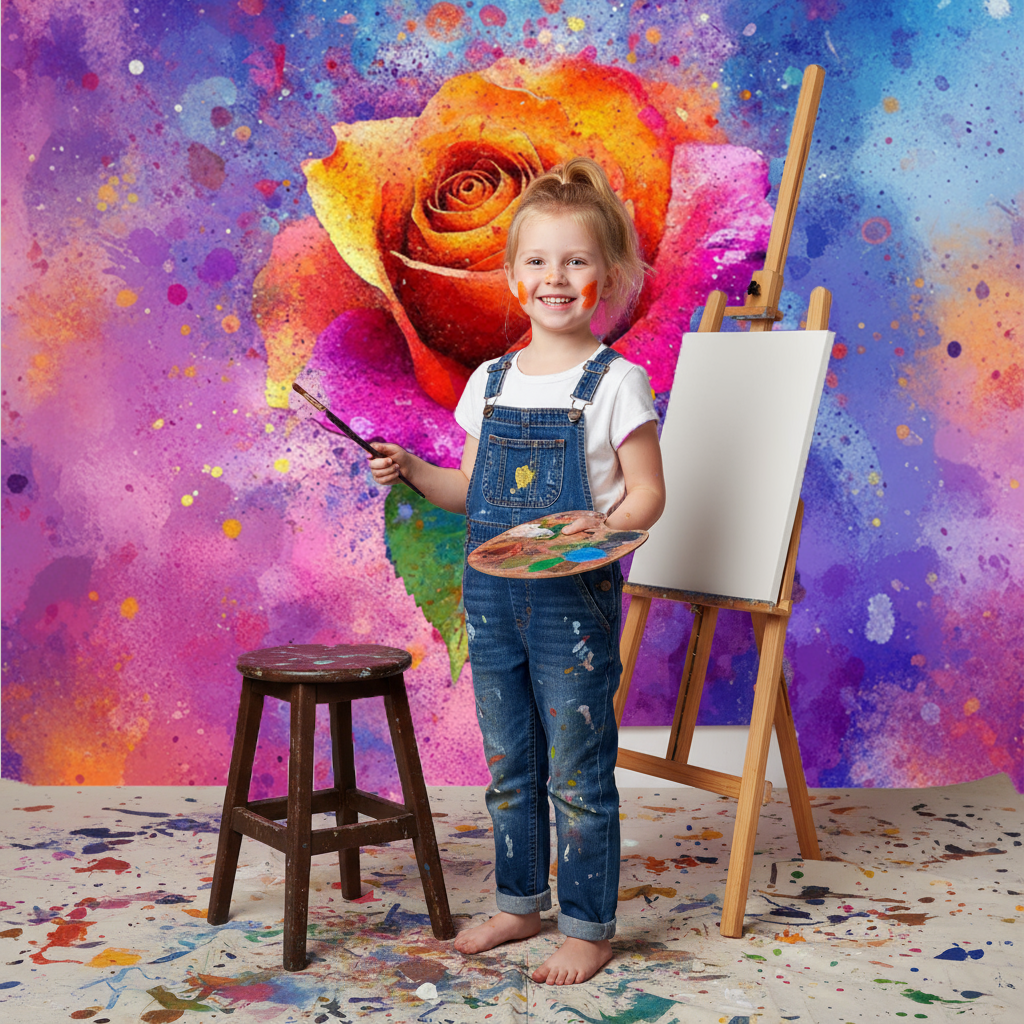 Watercolor Rose Photo Background Cloth