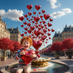 Love Fountain Photo Background Cloth