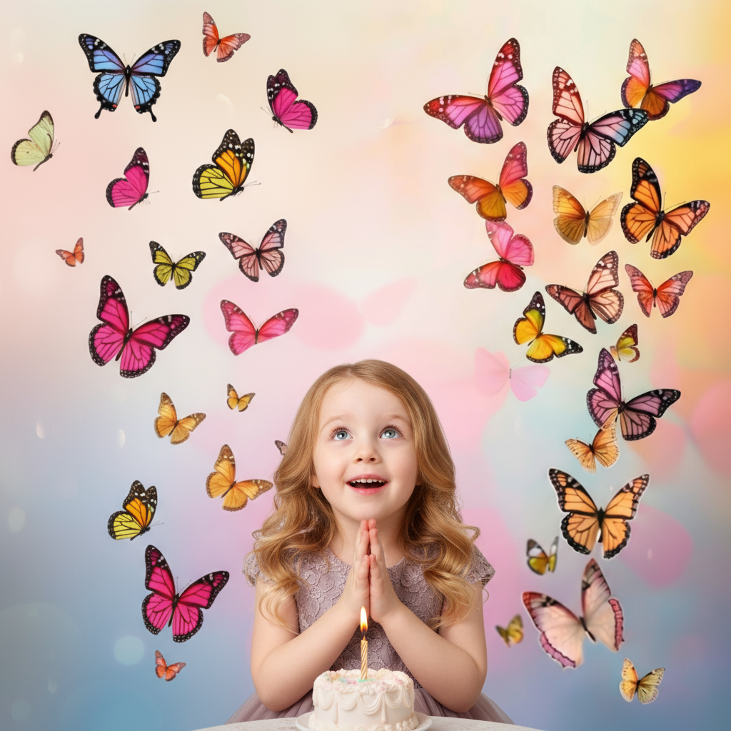 Colorful Color Butterfly Backdrop