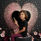 Black Gold Love Photo Backdrop