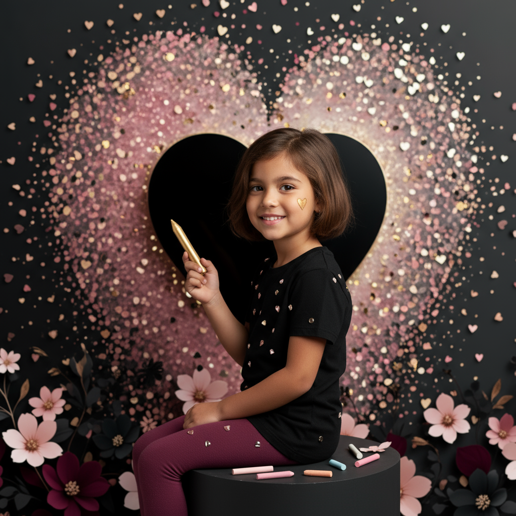 Black Gold Love Photo Backdrop
