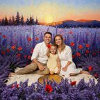 Purple Flower Sunset Background Cloth