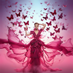 Butterfly Girl Background Cloth