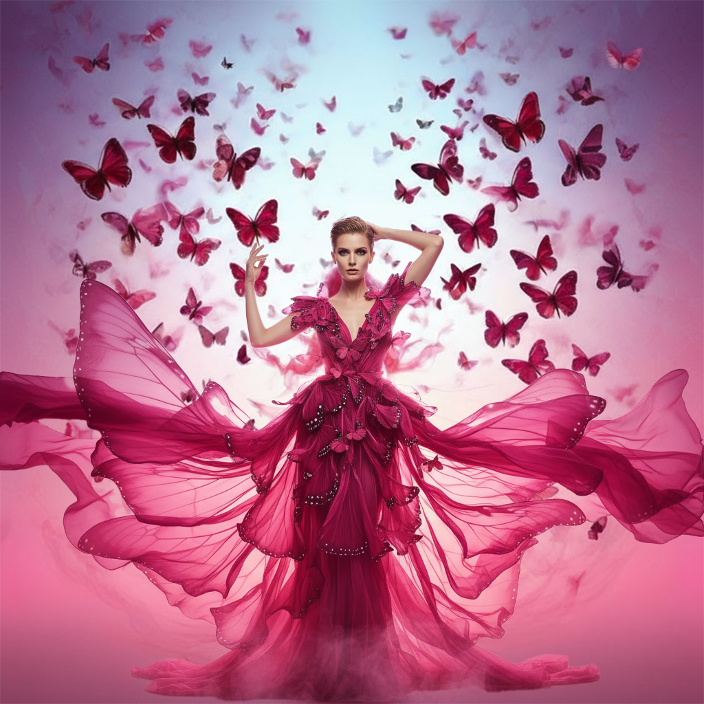 Butterfly Girl Background Cloth