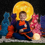 Moonlight Cat Background Cloth