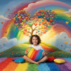 Rainbow Love Tree Bkgd Cloth