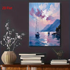 Modern Romantic Coastline Landscape Oil Painting Mural