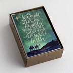 50pxs Teal Foil Christian Christmas Cards