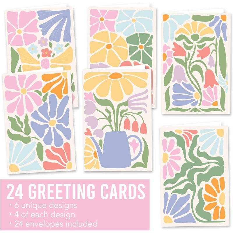 24pxs Hadley Flower Blank Cards