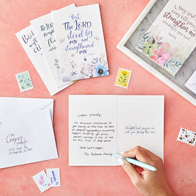 36pxs Watercolor Religious Condolence Cards