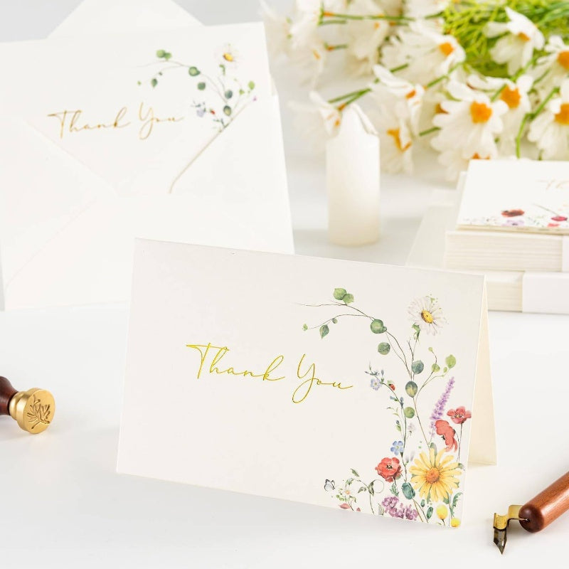 4pxs Gold Foil Thank You Cards