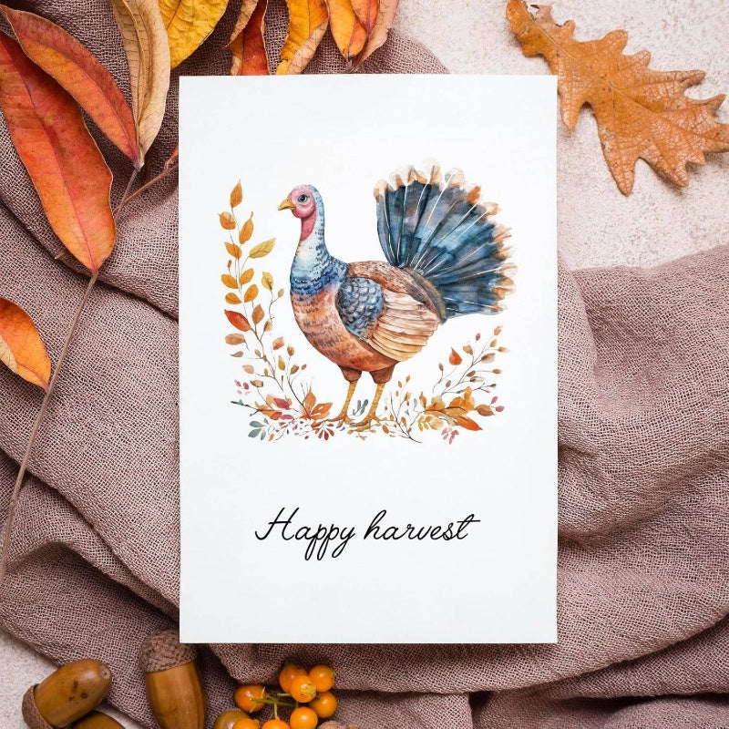 20pxs Happy Harvest Thanksgiving Cards