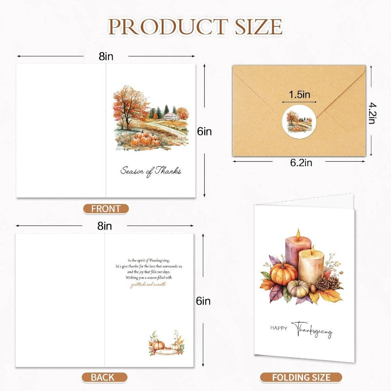 20pxs Happy Harvest Thanksgiving Cards