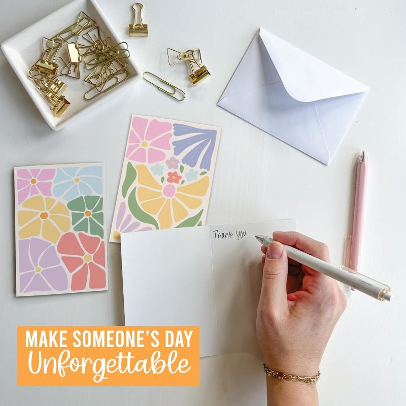 24pxs Hadley Flower Blank Cards