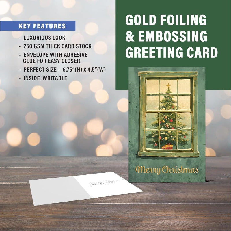 48pxs Gold Leaf Xmas Cards