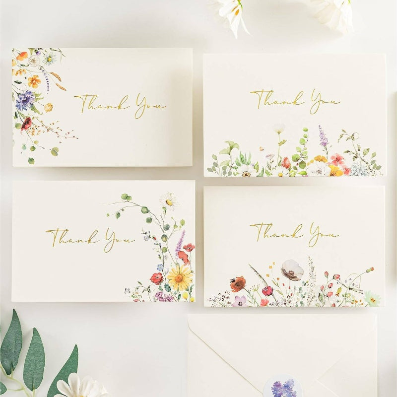 4pxs Gold Foil Thank You Cards