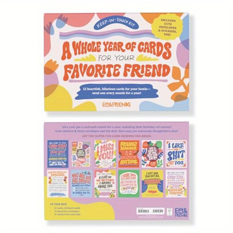 12pxs Em Friends Yearly Cards