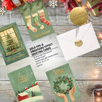 48pxs Gold Leaf Xmas Cards