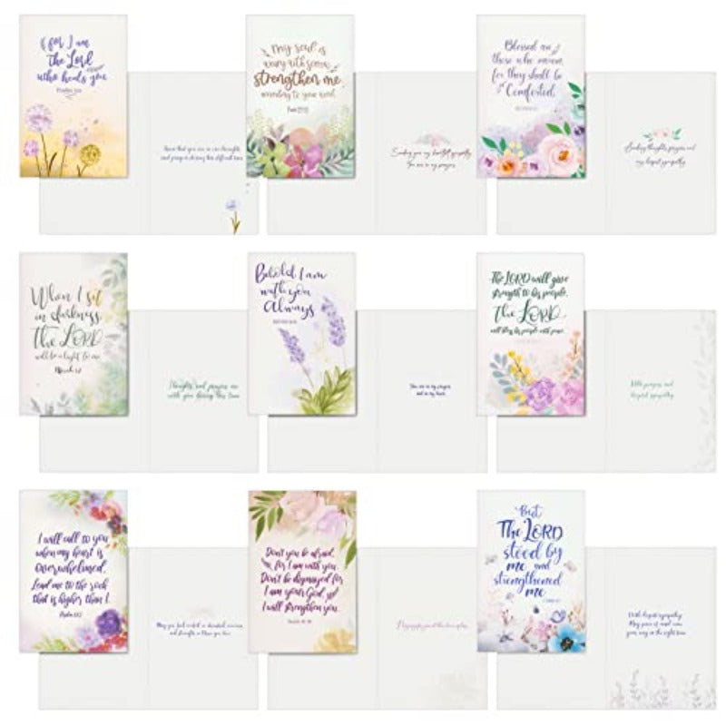 36pxs Watercolor Religious Condolence Cards