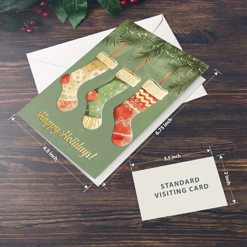 48pxs Gold Leaf Xmas Cards