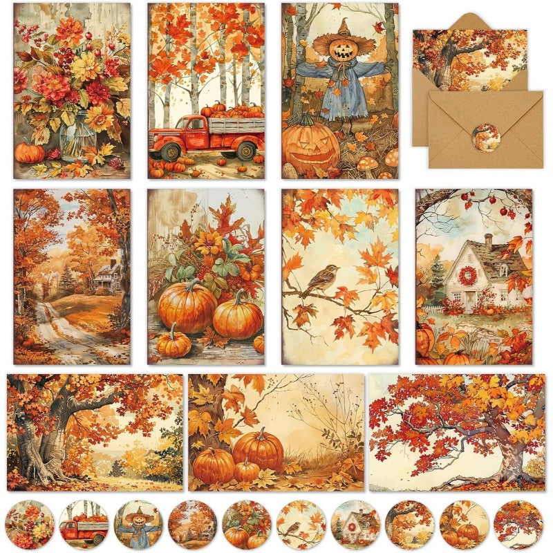50pxs Autumn Pumpkin Cards